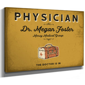 Personalized Physician Sign, The Doctor Is In, Mustard & Black, image 8