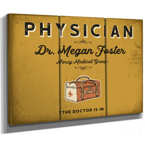 Personalized Physician Sign, The Doctor Is In, Mustard & Black, image 14
