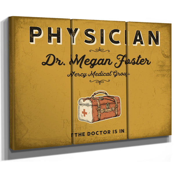 Personalized Physician Sign, The Doctor Is In, Mustard & Black, image 14
