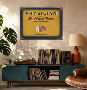Personalized Physician Sign, The Doctor Is In, Mustard & Black, image 20