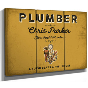 Personalized Plumber Sign, A Flush Beats a Full House, Mustard & Black, image 14