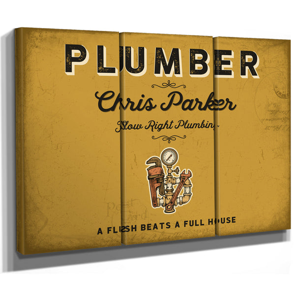 Personalized Plumber Sign, A Flush Beats a Full House, Mustard & Black, image 14