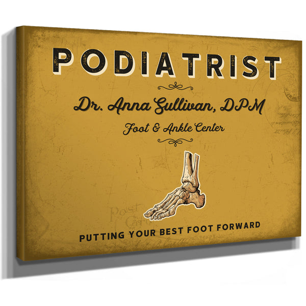 Personalized Podiatrist Sign, Putting Your Best Foot Forward, Mustard & Black, image 8