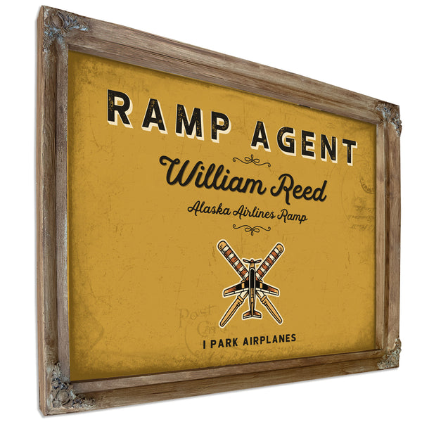 Personalized Ramp Agent Sign, I Park Airplanes, Mustard & Black, image 6