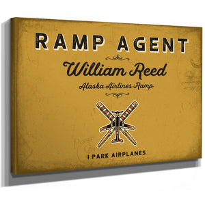 Personalized Ramp Agent Sign, I Park Airplanes, Mustard & Black, image 8