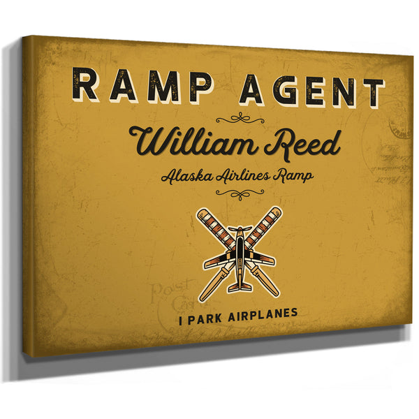 Personalized Ramp Agent Sign, I Park Airplanes, Mustard & Black, image 8