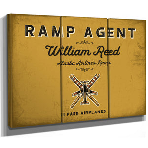 Personalized Ramp Agent Sign, I Park Airplanes, Mustard & Black, image 14