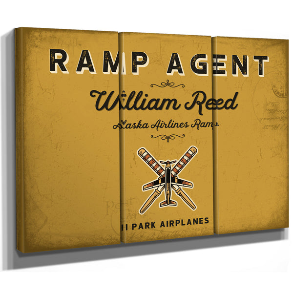 Personalized Ramp Agent Sign, I Park Airplanes, Mustard & Black, image 14
