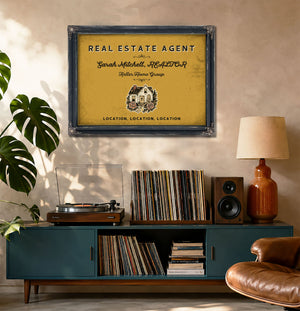Personalized Real Estate Agent Sign, Location, Location, Location, Mustard & Black, image 20