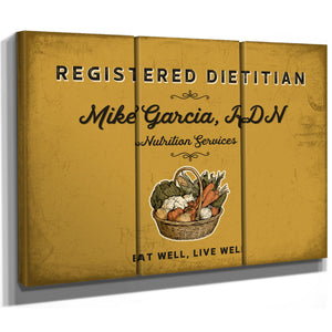 Personalized Registered Dietitian Sign, Eat Well, Live Well, Mustard & Black, image 14