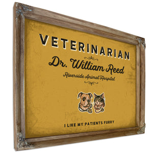 Personalized Veterinarian Sign, I Like My Patients Furry, Mustard & Black, image 6