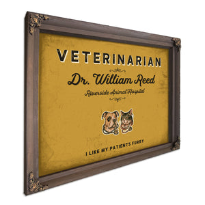 Personalized Veterinarian Sign, I Like My Patients Furry, Mustard & Black, image 7