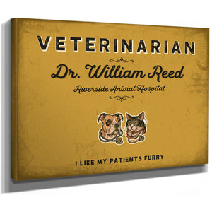 Personalized Veterinarian Sign, I Like My Patients Furry, Mustard & Black, image 8