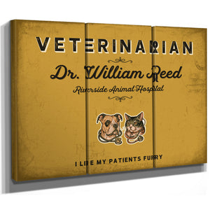 Personalized Veterinarian Sign, I Like My Patients Furry, Mustard & Black, image 14