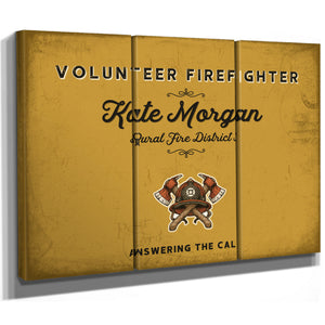 Personalized Volunteer Firefighter Sign, Answering the Call, Mustard & Black, image 14