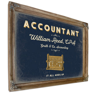 Personalized Accountant Sign, It All Adds Up, Navy & Brass, image 6