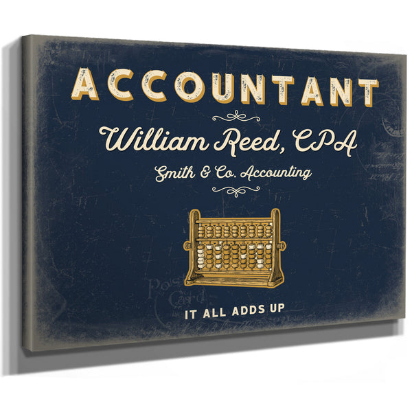 Personalized Accountant Sign, It All Adds Up, Navy & Brass, image 8