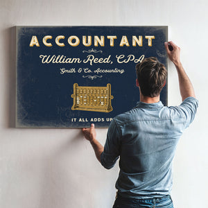 Personalized Accountant Sign, It All Adds Up, Navy & Brass, image 9
