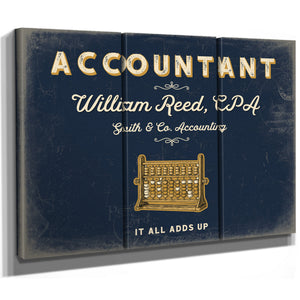 Personalized Accountant Sign, It All Adds Up, Navy & Brass, image 14