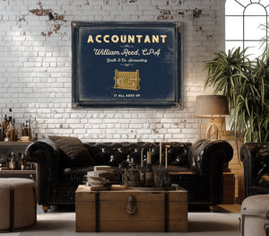 Personalized Accountant Sign, It All Adds Up, Navy & Brass, image 18