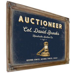 Personalized Auctioneer Sign, Going Once, Going Twice, Sold, Navy & Brass, image 6