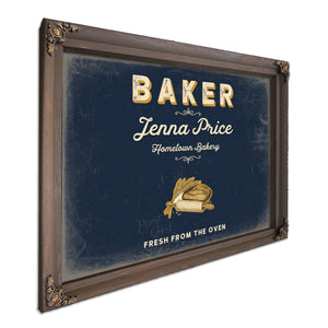 Personalized Baker Sign, Fresh From the Oven, Navy & Brass, image 7