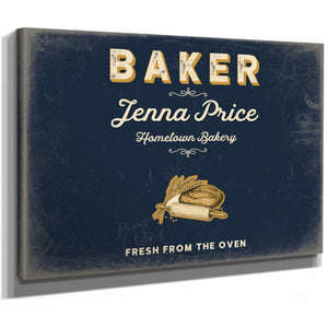 Personalized Baker Sign, Fresh From the Oven, Navy & Brass, image 8