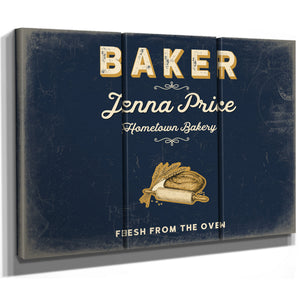Personalized Baker Sign, Fresh From the Oven, Navy & Brass, image 14