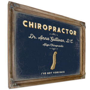 Personalized Chiropractor Sign, I've Got Your Back, Navy & Brass, image 6