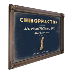 Personalized Chiropractor Sign, I've Got Your Back, Navy & Brass, image 7