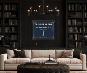 Personalized Chiropractor Sign, I've Got Your Back, Navy & Brass, image 16