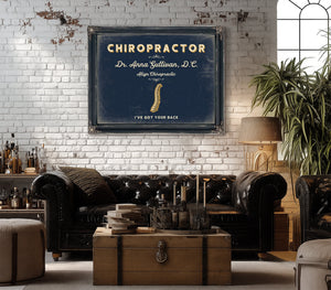 Personalized Chiropractor Sign, I've Got Your Back, Navy & Brass, image 18