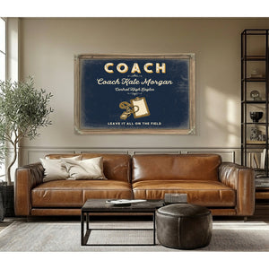 Personalized Coach Sign, Leave It All on the Field, Navy & Brass, image 3