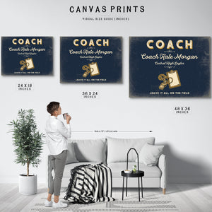 Personalized Coach Sign, Leave It All on the Field, Navy & Brass, image 10