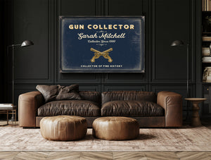 Personalized Gun Collector Sign, Collector of Fine History, Navy & Brass, image 17