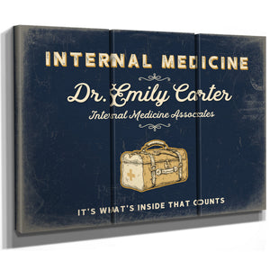 Personalized Internal Medicine Sign, It's What's Inside That Counts, Navy & Brass, image 14