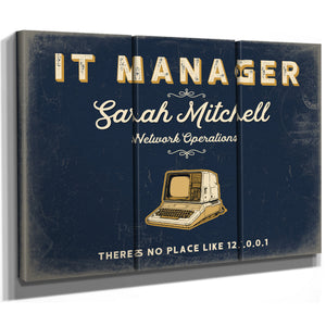 Personalized IT Manager Sign, There's No Place Like 127.0.0.1, Navy & Brass, image 14
