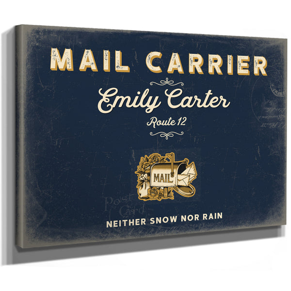 Personalized Mail Carrier Sign, Neither Snow Nor Rain, Navy & Brass, image 8