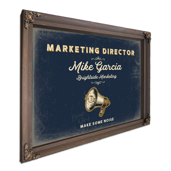 Personalized Marketing Director Sign, Make Some Noise, Navy & Brass, image 7