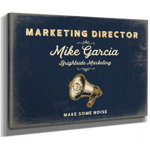 Personalized Marketing Director Sign, Make Some Noise, Navy & Brass, image 8