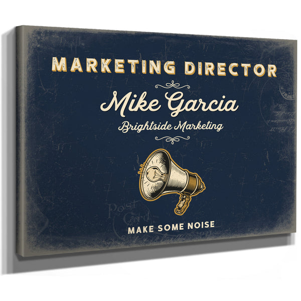 Personalized Marketing Director Sign, Make Some Noise, Navy & Brass, image 8