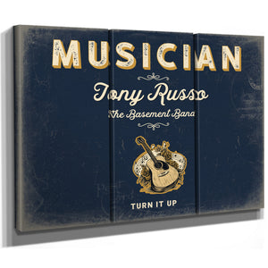 Personalized Musician Sign, Turn It Up, Navy & Brass, image 14