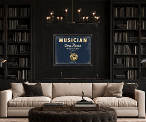 Personalized Musician Sign, Turn It Up, Navy & Brass, image 16