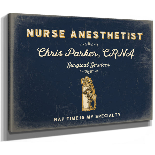 Personalized Nurse Anesthetist Sign, Nap Time Is My Specialty, Navy & Brass, image 8