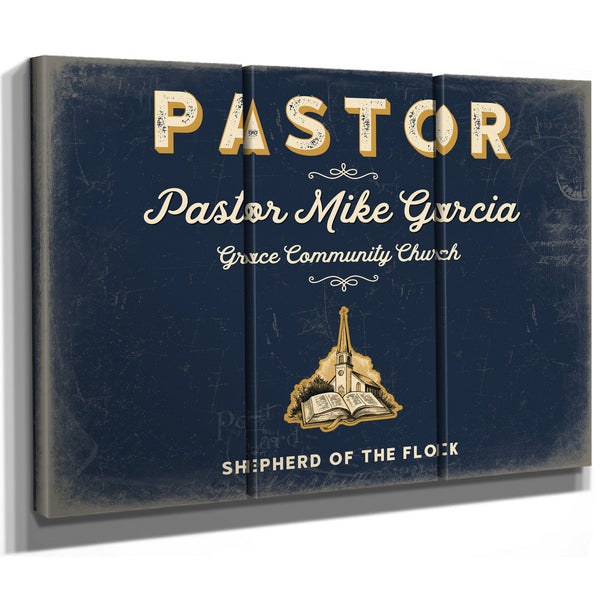 Personalized Pastor Sign, Shepherd of the Flock, Navy & Brass, image 14