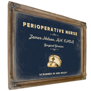Personalized Perioperative Nurse Sign, Scrubbed In and Ready, Navy & Brass, image 6