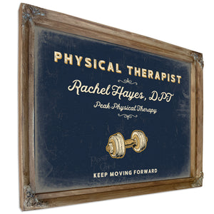 Personalized Physical Therapist Sign, Keep Moving Forward, Navy & Brass, image 6