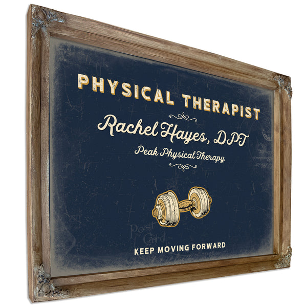 Personalized Physical Therapist Sign, Keep Moving Forward, Navy & Brass, image 6