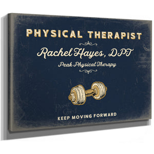 Personalized Physical Therapist Sign, Keep Moving Forward, Navy & Brass, image 8
