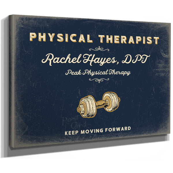 Personalized Physical Therapist Sign, Keep Moving Forward, Navy & Brass, image 8